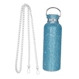 Maxbell Portable Diamond Vacuum Cup 750ml/25oz Bling Rhinestones Diamond Kettle Blue