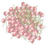 Maxbell 100 Pieces Mini Berries Artificial Foam Flower Fruit Stamens Decor Pink