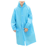 Maxbell Portable Rain Poncho Long Sleeves EVA Jacket Waterproof Boy Girl Unisex M Blue