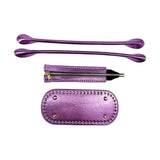 Maxbell Crochet Bag Bottom with Straps with Holes Oval for DIY Purse Shoulder Bag Violet
