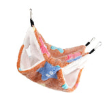 Maxbell Hamster Hammock Bed Hanging Cage Accessories for Small Animals Ferret Parrot Brown Star