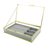 Maxbell Clear Jewelry Tray with Lid Velvet Earring Drawer Insert Display Show Case