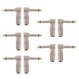 Maxbell 10 Pieces X6.35mm 3-pole Microphone Jack Male Plug Repair Replacement Solder Adapter