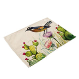 Maxbell Bird Priting Insulation Bowl Plate Placemat Dining Pad Western Table Mats 5