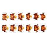 Maxbell 12PCS Mini Hair Clips Crown Shape Hair Clips Claws for Girls Womens Brown