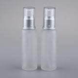 Max 2Pcs Empty Glass Bottles Cosmetic Makeup Travel Lotion Containers 50ml Pump