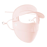 Maxbell Women Face Mask with Hat Brim Summer Breathable for Hiking Traveling Cycling Pink