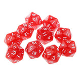 Maxbell Pack of 10pcs Pearl Red D20 Twenty Sided Game Dice D&D TRPG Games Party Supplies
