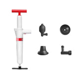 Maxbell High Pressure Toilet Plunger Kit Air Drain Blaster Kit for Bathtub Hotel Red