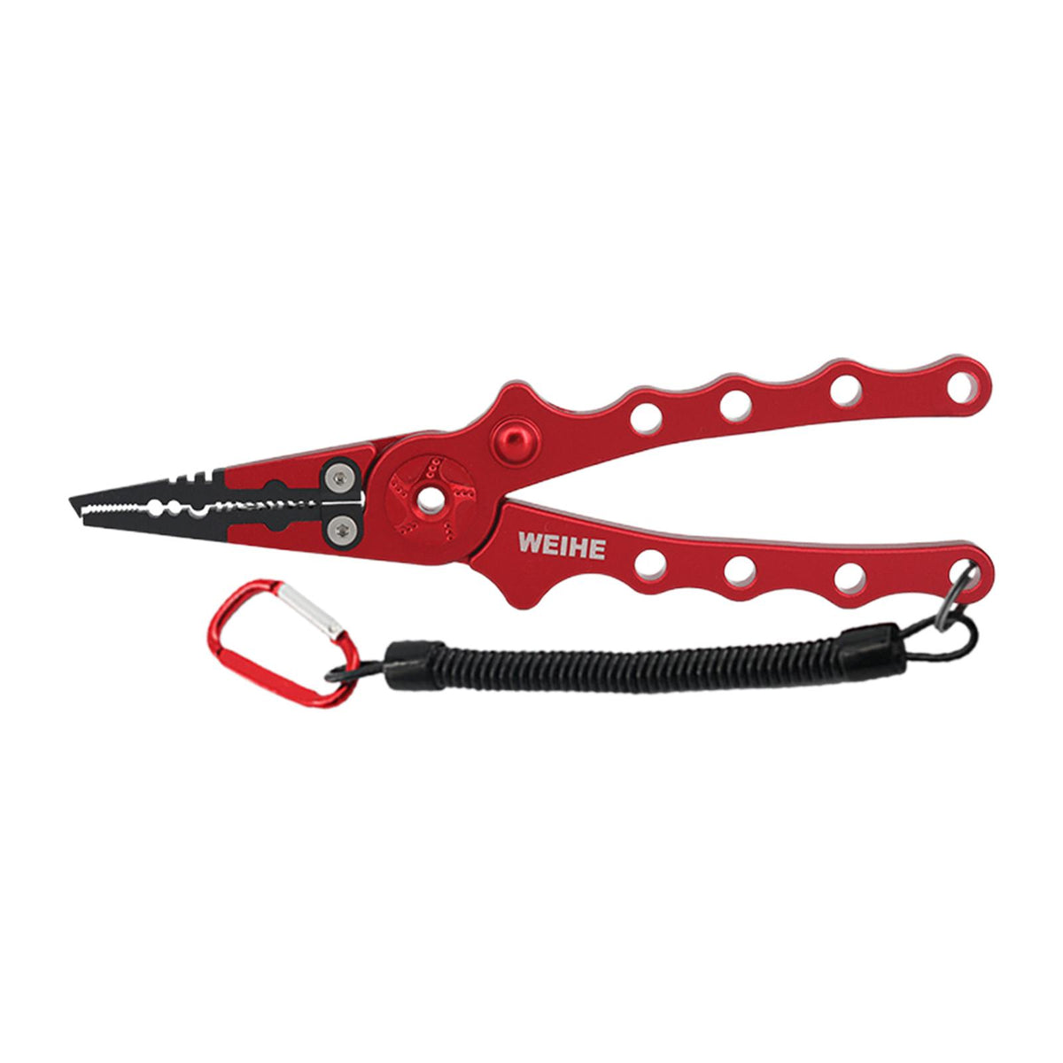 Maxbell Professional Fishing Pliers Line Cutter Hook Remover Multi Tool with Lanyard Red
