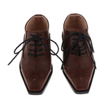 Max Doll Lace up PU Leather Shoes for 1/3 BJD Uncle Dolls Accessory Brown