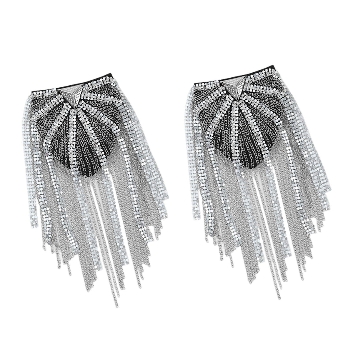 Maxbell Tassel Link Chain Epaulet Stylish Uniform Decor for Proms Party Banquets Argent