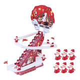 Maxbell Electric Climbing Ladder Toys Music Roller Coaster Toy for Party Home Decor 6Pcs Santa Claus