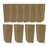 Maxbell 10Pcs Brown Bags Organizer Resealable Pocket Food Pouch for Shop Store Snack 12x19cm