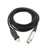 Maxbell USB Microphone Cable USB Male-Female Mic Converter Studio Audio Line-Black