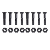 Max 8 Pieces Skateboard 25mm Truck Bolts Screws with Nuts Set Hardware - Black