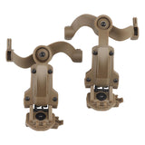 Maxbell Helmet Mount Adapter Track Rail Mount Kit Bracket for Headphone Outdoor mud color