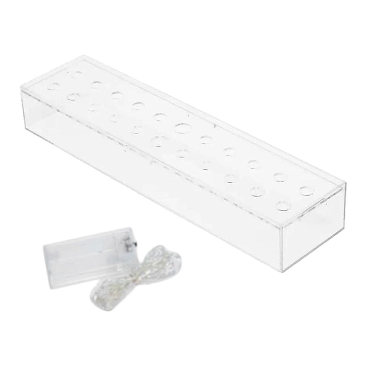 Maxbell Acrylic Flower Vase Rectangular Long Rectangle Vase for Bedroom Home Desktop With Light