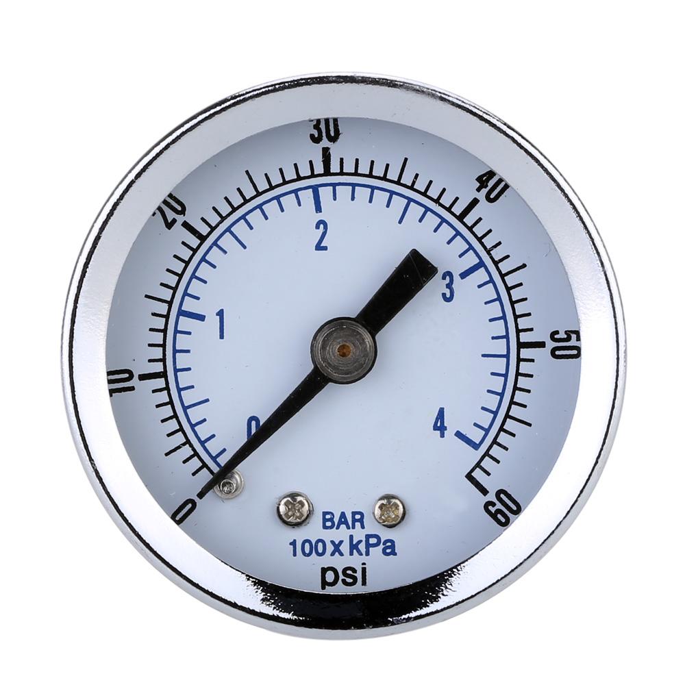 Maxbell Mini Dial Pressure Gauge Manometer for Water Air Oil Black 0-60psi 0-4bar