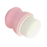 Maxbell Manual Face Washing Brush Soft Bristle and Exfoliating Silicone Pad Pink