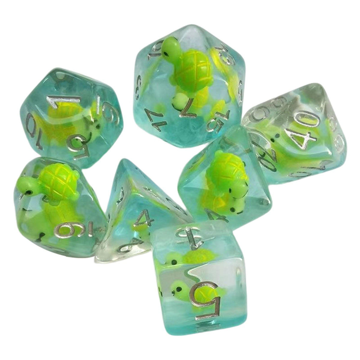 Maxbell 7Pcs Multi Sided Dices Set Family Table Game for Party Favors Cafe Party