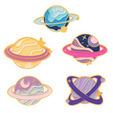 Maxbell 5 Pieces Cute Planet Enamel Pins Set Bag Hat Lapel Pin Alloy Brooch