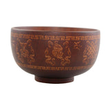 Maxbell Chinese Style Wooden Bowl 13cm Salad Bowl Handcrafted Unique Pattern Durable Style B