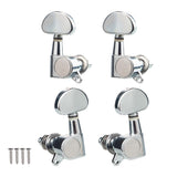 Max 2L + 2R Uklele Tuning Pegs Machine Heads Knobs Parts Accessory Silver