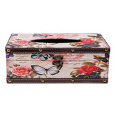 Max Wood Tissue Box Container Towel Napkin Holder Paper Dispenser Butterfly