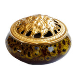 Maxbell Ceramic&Alloy Cover Incense Burner Censer Cone Incense Burner Holder Yellow - Aladdin Shoppers