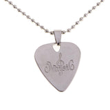 Maxbell Guitar Plectrums Picks Necklace for Guitar Bass Ukulele Banjo Silver