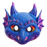 Maxbell Scary Kids Dragon Masks Half Face Cover for Photo Prop Wedding Carnival Purple