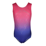 Maxbell Kids Girls One-Piece Leotard Athletic Dance Training Costume 8 Pink+Blue