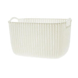 Max Weaving Storage Baskets Box with Handle Laundry Basket Organizer L White
