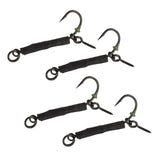 Max 4pcs Fishing Ronnie Rigs Carp Fishing Spinner Rigs Assist Hooks 04 barbed