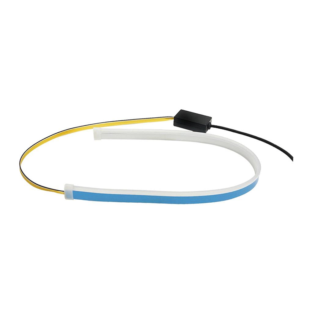 Maxbell 2x Flexible Tube LED Strips Daytime Turn Signal Lights 30cm White+Yellow