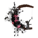 Maxbell Funny Cat Wreath Outside for Door Hanging Garland Fall Decorations Halloween