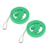 Maxbell 2 Pieces Round Buoy EVA Floating Keychain Keyring Water Key Float Green