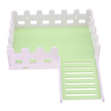 Max 1 Pc Small Pet Hamster Hedgehog Parrot Wooden Ladder Platform Fence Green
