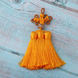Max Traditional Chinese Knot 3 Row Tassel Pendant Bag Decor Golden - Aladdin Shoppers