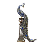 Max European Ornament Resin Sculpture Regal Peacock Perched on Urn Figurine