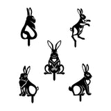 Maxbell 5 Pieces Black Bunny Rabbit Garden Stake Outdoor Fall Home Decorations