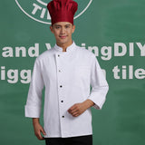 Maxbell Chefs Jacket Catering Uniforms Unisex Long Sleeves Work Clothes L White