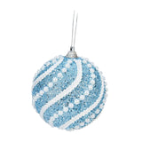 Maxbell Sequined Ball Pendants Shatterproof for Festival Xmas New Year Blue