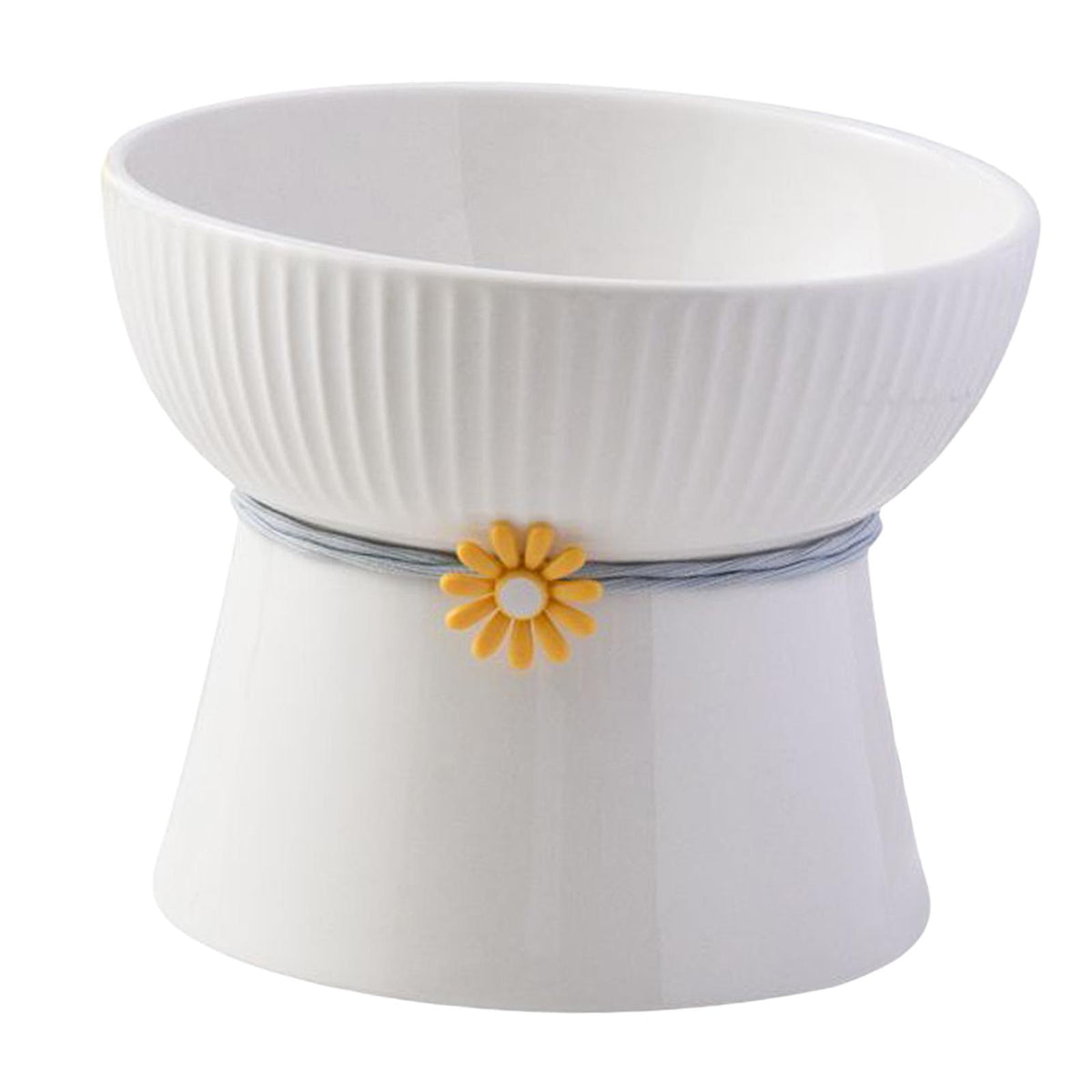 Maxbell Porcelain Pet Feeder Raised Cat Dish High Foot Non Spillage Cat Dog Bowl Solid Color Flat