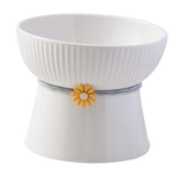 Maxbell Porcelain Pet Feeder Raised Cat Dish High Foot Non Spillage Cat Dog Bowl Solid Color Flat