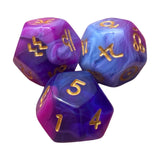 Maxbell 3Pcs Constellation Dices Astrology Dice for KTV Board Game Role Playing Game violet