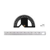 Maxbell Metal Protractor Measure Layout Tool Woodworking Ruler for Engineer Drawing 12inch