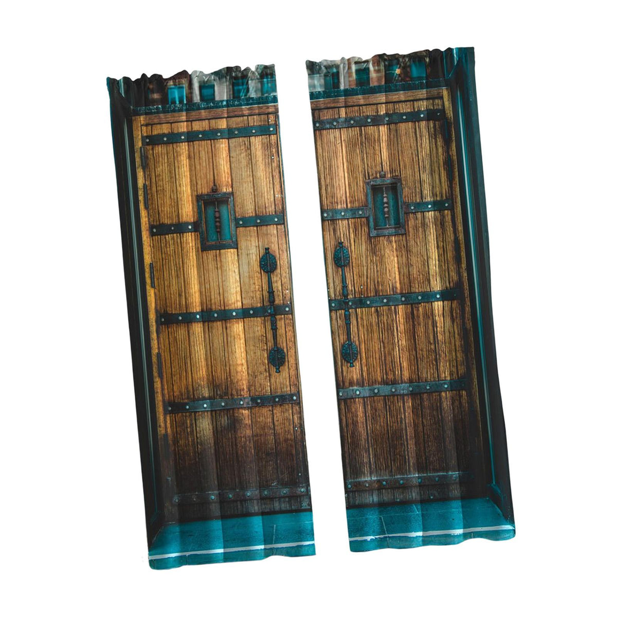 Maxbell Wood Door Window Curtain for Apartment farmhouse Bedroom Decor XXL