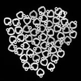 Maxbell 50 Pieces Hollow Out Heart Charms DIY Crafts Necklace Earring Silver